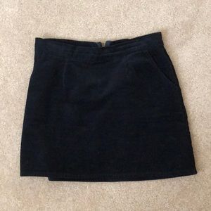 Navy corduroy mini skirt